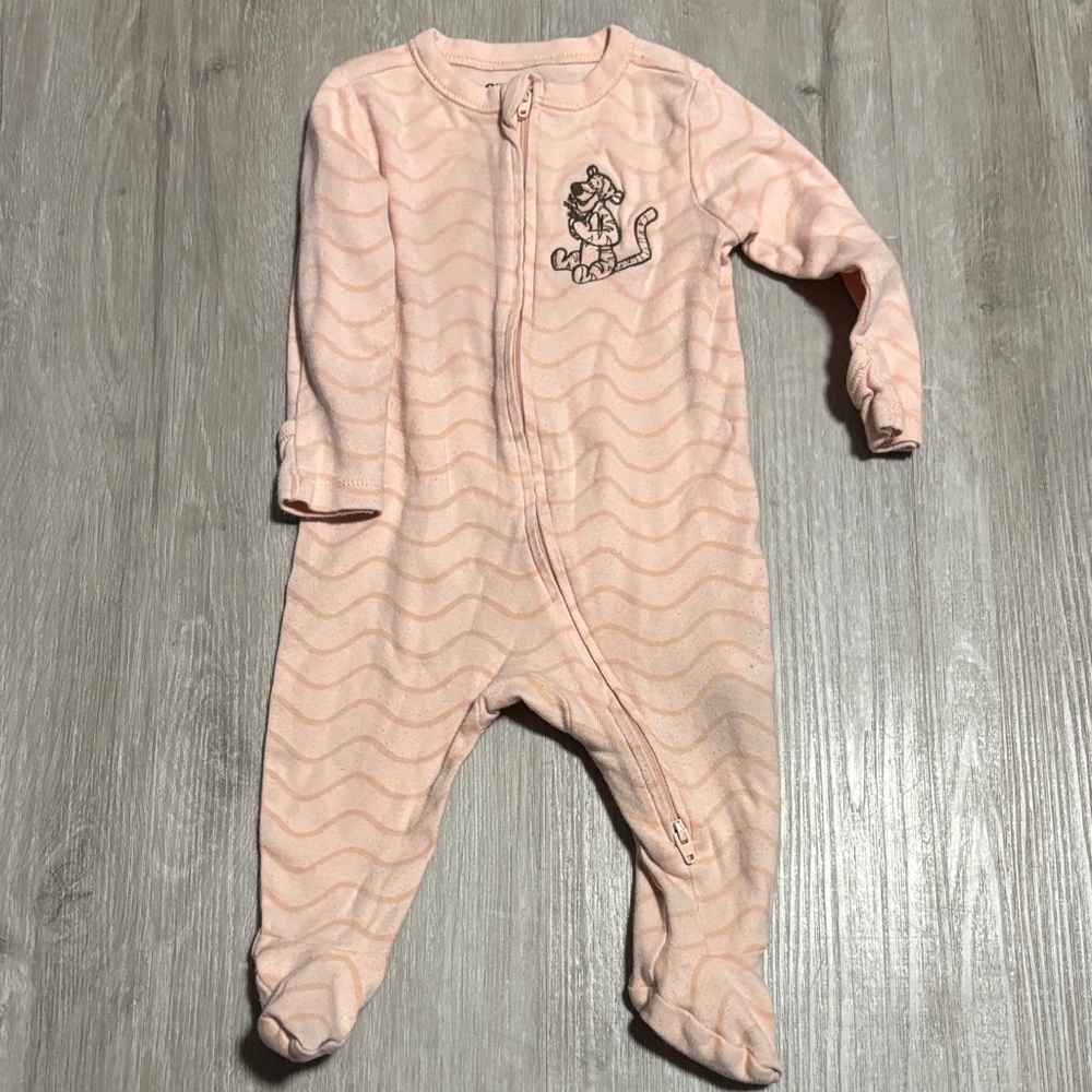 Old Navy Disney Peach Wave Pattern Kids Footie